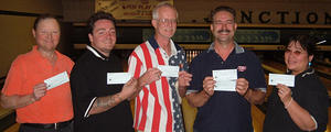 JUNCTION LANES CLASSIC DIV. WINNERS
OCTOBER 15 & 16, 2005
(L to R) Curt Cordner 6th, Jason Youngkeit 4th, Alan Cooper 2nd,