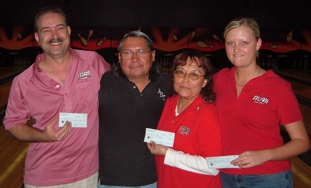 AMF RITZ LANES YEAR END CLASSIC DIV. WINNERS
DECEMBER 17 & 18, 2005
(L to R) Mark Cornett 5th, Marco Lopez CHAMPION, Louis