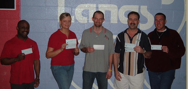 VALLEY LANES CLASSIC DIV. WINNERS
FEBRUARY 11 & 12, 2006
(L to R) Bryant Clark 4th, Tiffany Rhinesmith 2nd, Josh Higley CH