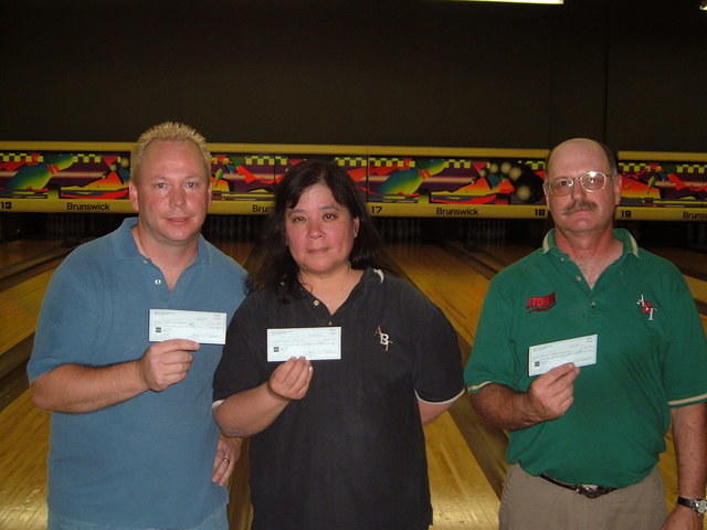 BRASSTUNS TOURNAMENT WINNERS
JUNE 11, 2006
(L to R) Bill Weiss, Jr. CHAMPION,
Diana Reed 2nd,
Steve Rasmussen 3rd.