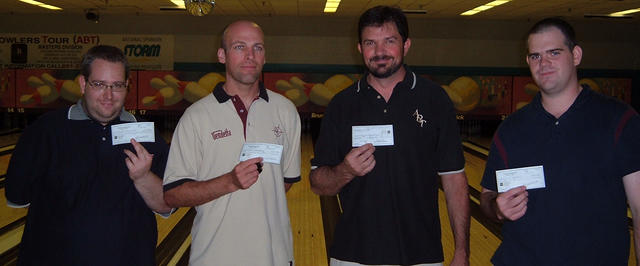 Delton No-Tap - WINNERS
August 20 & 21, 2005 (L to R)
Brett Somerville 3rd, Martin Bedford CHAMPION, Arlyn Fjeldsted 2nd,