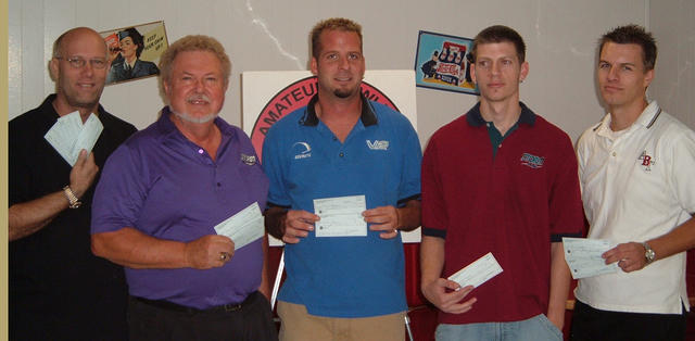 BONWOOD BOWL MASTERS DIV. WINNERSSEPT. 2-4, 2006(L to R) Jeff Foster 4th,Jerry Meissner 2nd,Mike Hymas CHAMPION,Dustin