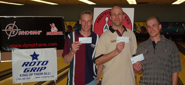 BONWOOD BOWL SCRATCH DIV. WINNERSAPRIL 15, 2006(L to R) Adam Pierce 3rd, Martin Bedford CHAMPION,Robert Kelley 4th.(No